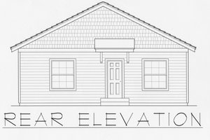 Exterior - Rear Elevation for Craftsman House Plan #112-159 - 2 bed, 2 bath