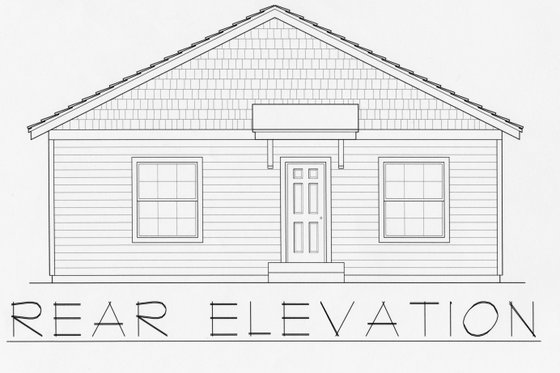 Exterior - Rear Elevation for Craftsman House Plan #112-159 - 2 bed, 2 bath