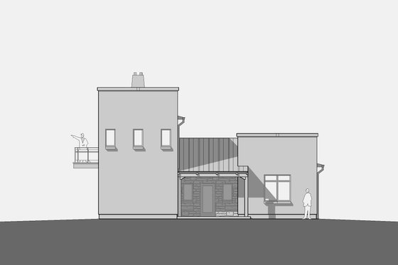 Exterior - Rear Elevation for Modern House Plan #531-5 - 2 bed, 3 bath