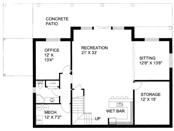 Craftsman Floor Plan - Lower Floor Plan #117-689
