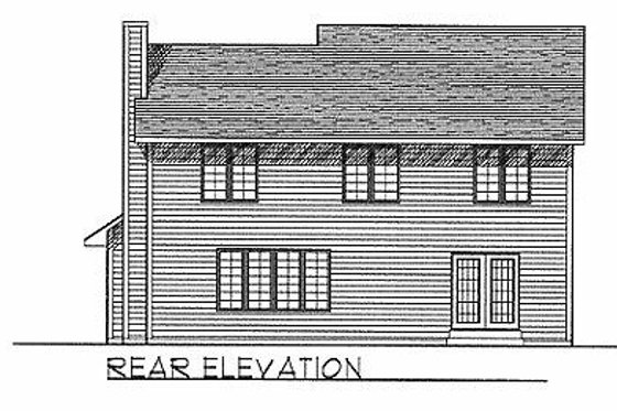 Exterior - Rear Elevation for Traditional House Plan #70-303 - 4 bed, 3 bath
