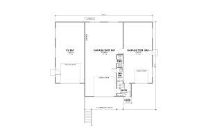 Floor Plan - Main Floor for Barndominium House Plan #1105-11 - 2 bed, 1.5 bath