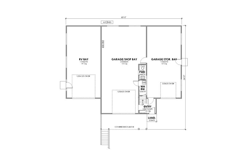 Home Plan - Floor Plan - Main Floor for Barndominium House Plan #1105-11 - 2 bed, 1.5 bath