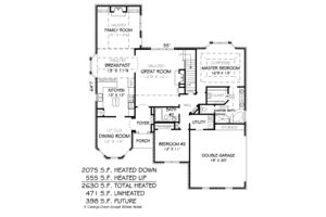 Floor Plan - Main Floor for Traditional House Plan #424-18 - 4 bed, 3 bath