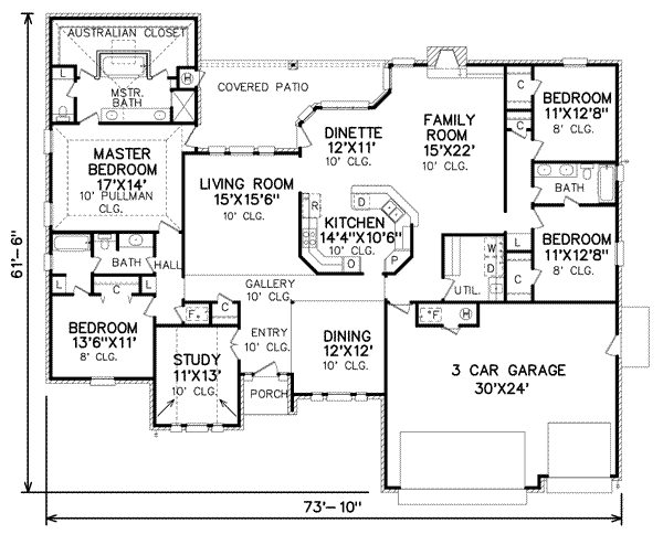 Traditional Floor Plan - Main Floor Plan #65-221