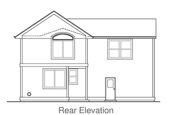 Exterior - Rear Elevation for Craftsman House Plan #53-502 - 3 bed, 2.5 bath