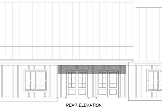 Exterior - Rear Elevation 1 for Country House Plan #932-1207 - 3 bed, 2.5 bath