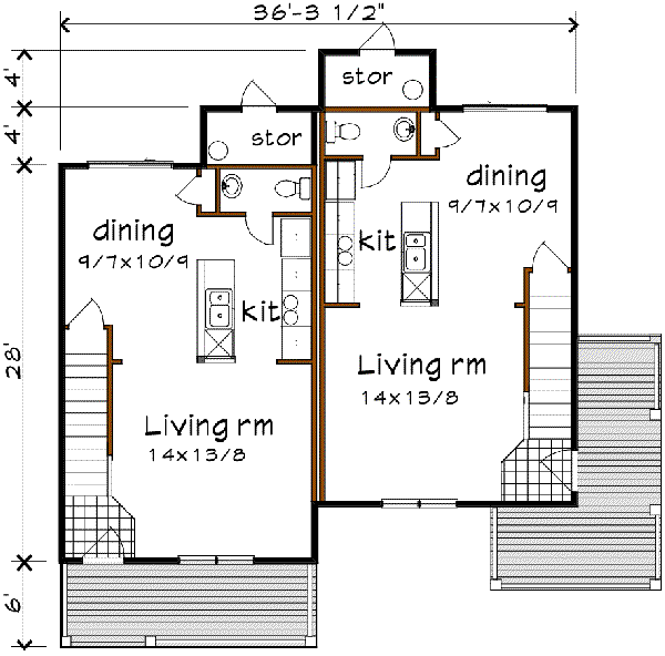 Craftsman Floor Plan - Main Floor Plan #79-237