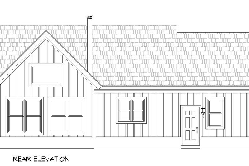 House Blueprint - Exterior - Rear Elevation 1 for Contemporary House Plan #932-940 - 2 bed, 2 bath