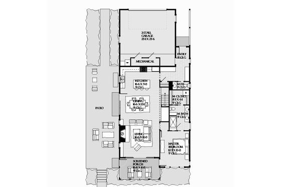 Floor Plan - Main Floor for Beach House Plan #901-130 - 4 bed, 3.5 bath