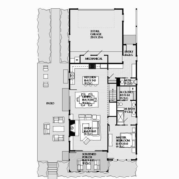 Beach Floor Plan - Main Floor Plan #901-130
