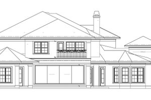 Exterior - Rear Elevation for European House Plan #411-499 - 4 bed, 4.5 bath