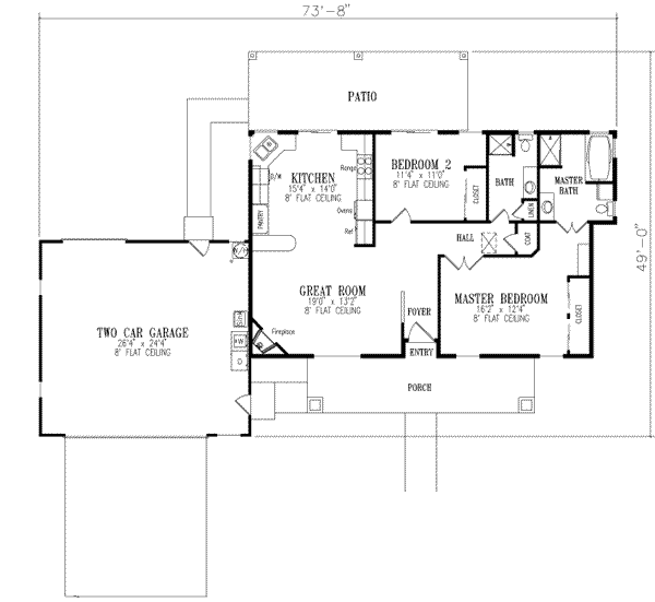 Adobe / Southwestern Floor Plan - Main Floor Plan #1-230
