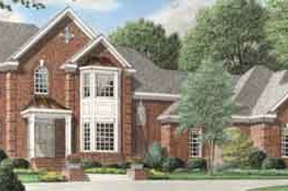 Exterior - Front Elevation for European House Plan #34-204 - 4 bed, 3.5 bath