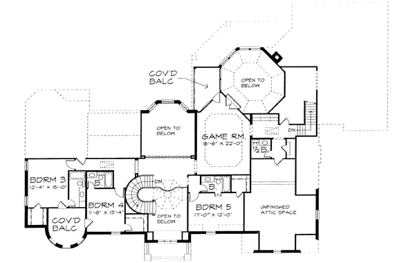 European Floor Plan - Upper Floor Plan #141-163