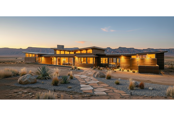 Exterior - Rear Elevation for Contemporary House Plan #892-24 - 3 bed, 3.5 bath