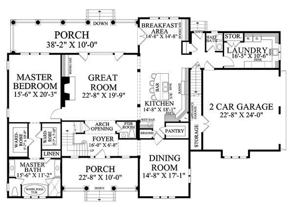 Architectural House Design - Country Floor Plan - Main Floor Plan #137-280