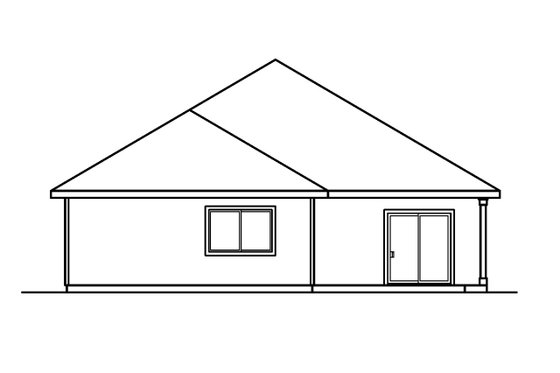 Exterior - Rear Elevation House Plan #124-357 - 3 bed, 2 bath