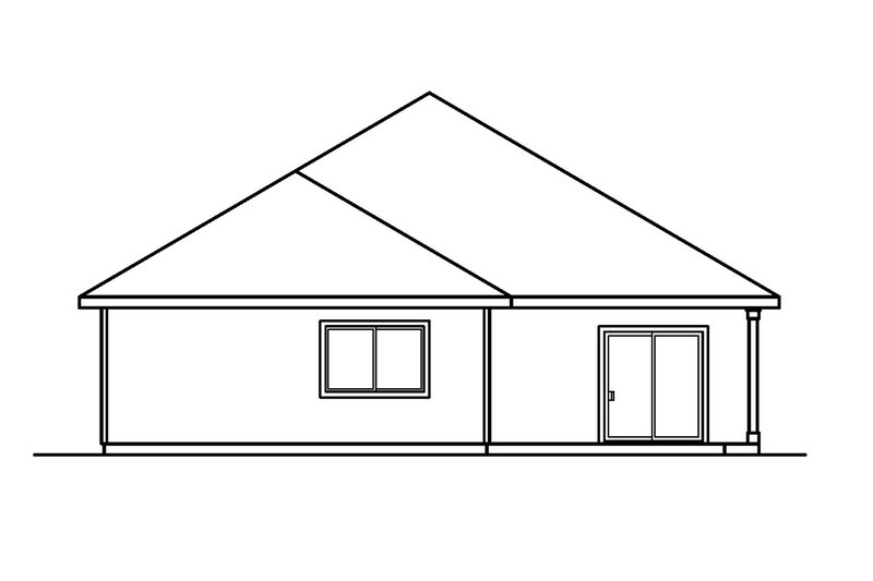 Home Plan - Exterior - Rear Elevation House Plan #124-357 - 3 bed, 2 bath