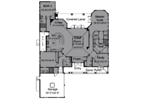 Floor Plan - Main Floor for European House Plan #115-135 - 3 bed, 4 bath