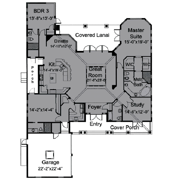 European Floor Plan - Main Floor Plan #115-135
