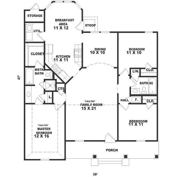 Southern Floor Plan - Main Floor Plan #81-222