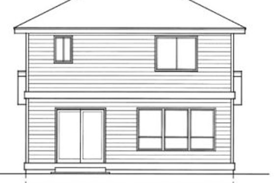 Exterior - Rear Elevation for Traditional House Plan #94-203 - 3 bed, 2.5 bath