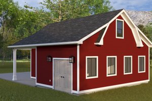 Exterior - Rear Elevation for Barndominium House Plan #1060-342, 0 bath