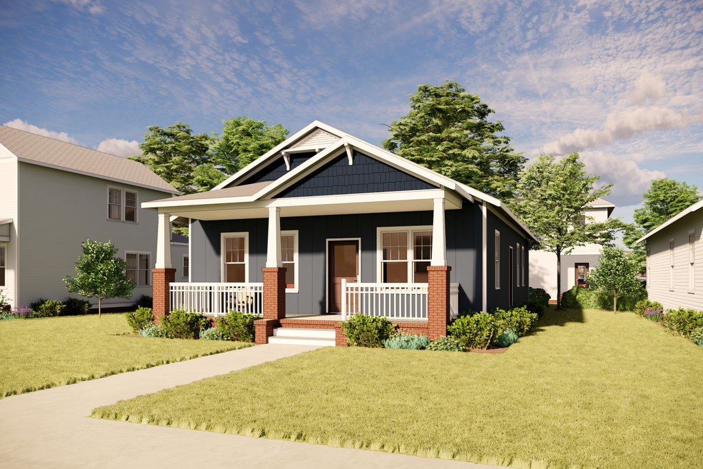 Exterior - Front Elevation 2 for Bungalow House Plan #936-32 - 3 bed, 2 bath