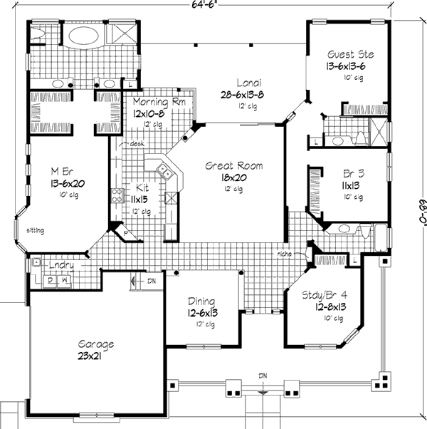 Architectural House Design - Country Floor Plan - Main Floor Plan #320-462