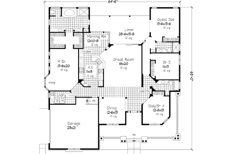 Architectural House Design - Floor Plan - Main Floor for Country House Plan #320-462 - 3 bed, 3 bath