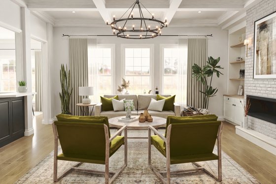 Interior - Family Room for Craftsman House Plan #54-694 - 5 bed, 4 bath