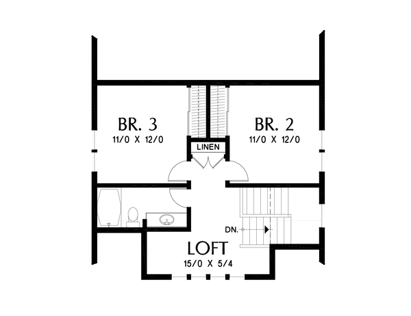 Farmhouse Floor Plan - Upper Floor Plan #48-995