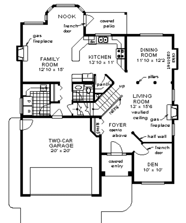 Home Plan - European Floor Plan - Main Floor Plan #18-243