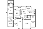 European Style House Plan - 4 Beds 3.5 Baths 3485 Sq/Ft Plan #81-584 Floor 