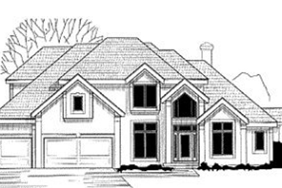 Exterior - Front Elevation for Modern House Plan #67-157 - 4 bed, 4 bath