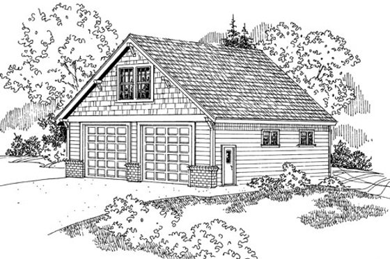 Exterior - Front Elevation 3 for Craftsman House Plan #124-797, 0 bath