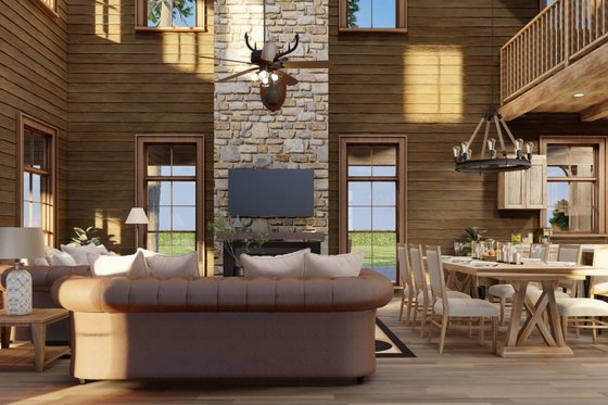 Interior - Family Room 1 for Farmhouse House Plan #923-340 - 4 bed, 4.5 bath