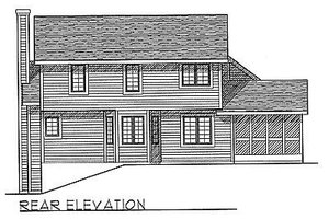 Exterior - Rear Elevation for Traditional House Plan #70-245 - 3 bed, 2.5 bath