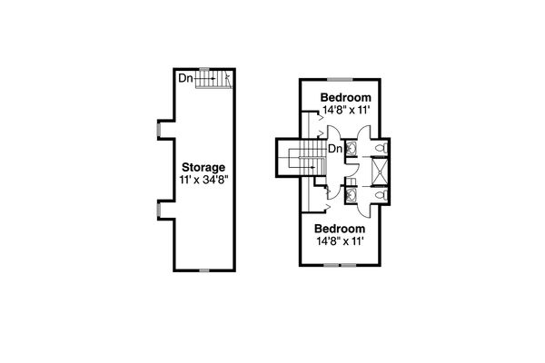 Traditional Floor Plan - Upper Floor Plan #124-320