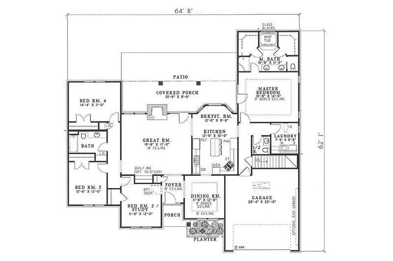 House Design - Floor Plan - Main Floor for Traditional House Plan #17-147 - 4 bed, 2.5 bath