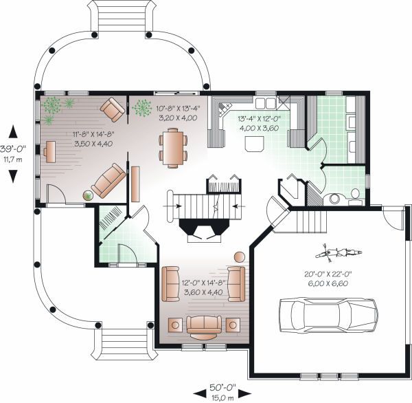 Architectural House Design - Farmhouse Floor Plan - Main Floor Plan #23-748