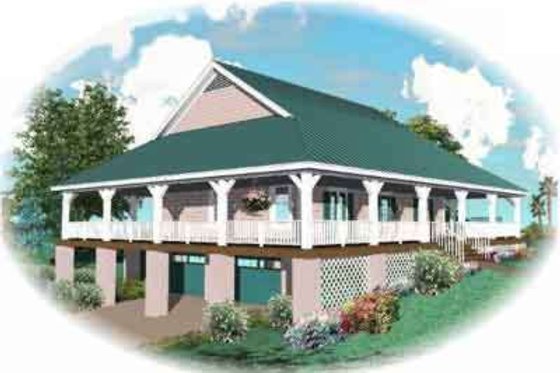 Exterior - Front Elevation for Country House Plan #81-497 - 3 bed, 2.5 bath