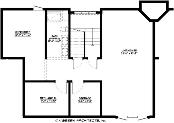 House Blueprint - Floor Plan - Lower Floor for Farmhouse House Plan #928-452 - 5 bed, 3 bath