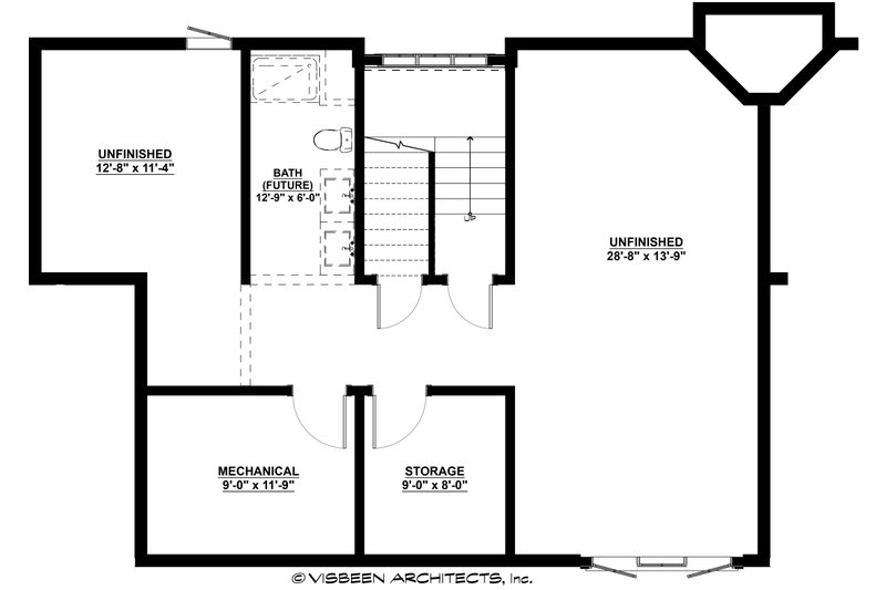 House Blueprint - Floor Plan - Lower Floor for Farmhouse House Plan #928-452 - 5 bed, 3 bath