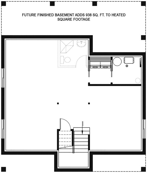 Architectural House Design - Modern Floor Plan - Lower Floor Plan #23-2682
