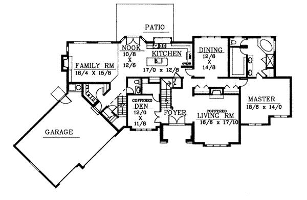 Home Plan - Traditional Floor Plan - Main Floor Plan #96-215