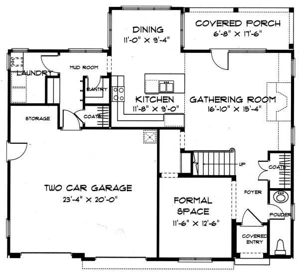 Dream House Plan - Tudor Floor Plan - Main Floor Plan #413-135
