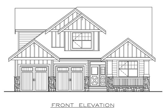 Exterior - Front Elevation 3 for Farmhouse House Plan #1100-107 - 3 bed, 3 bath