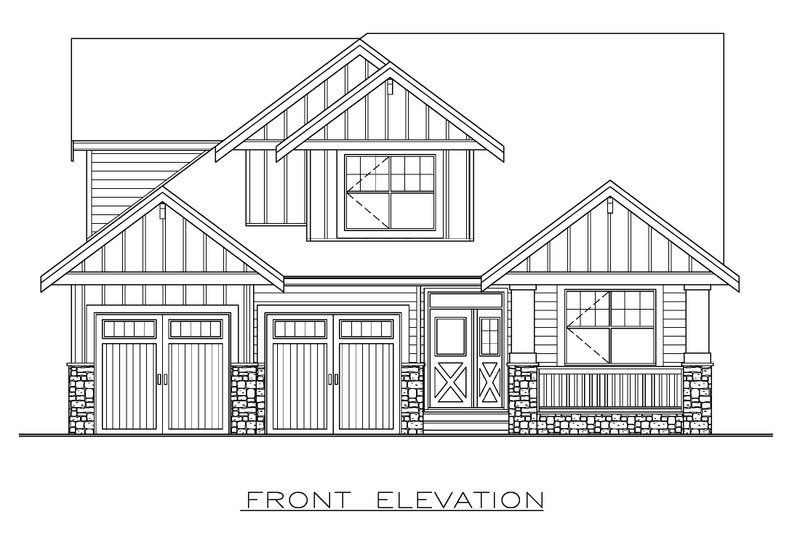 House Blueprint - Exterior - Front Elevation 3 for Farmhouse House Plan #1100-107 - 3 bed, 3 bath